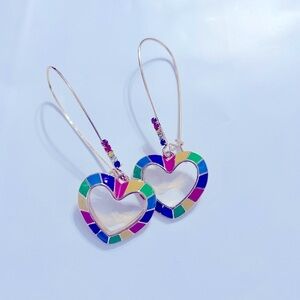 Juicy Couture rainbow hearts earrings